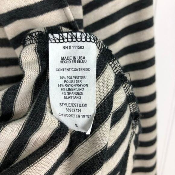 Lily White Cardigan Size Small Womens Striped Knit Half Sleeve High Neck Sweater - Picture 5 of 5